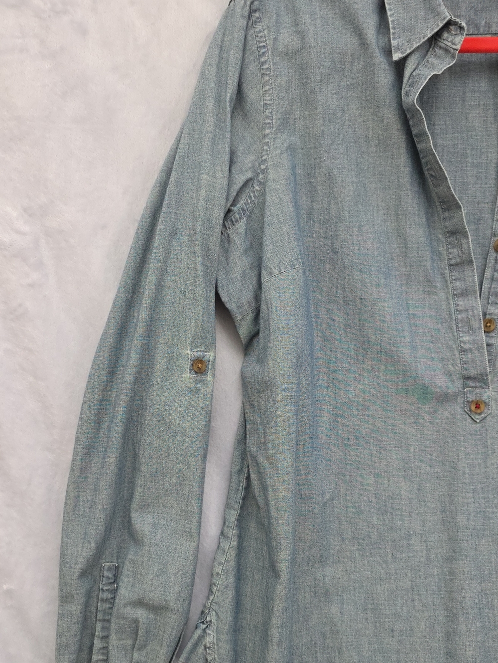 Thomas Pink PINK Casual Chambray Denim Popover Shirt Women's Size 14 - Picture 7 of 10
